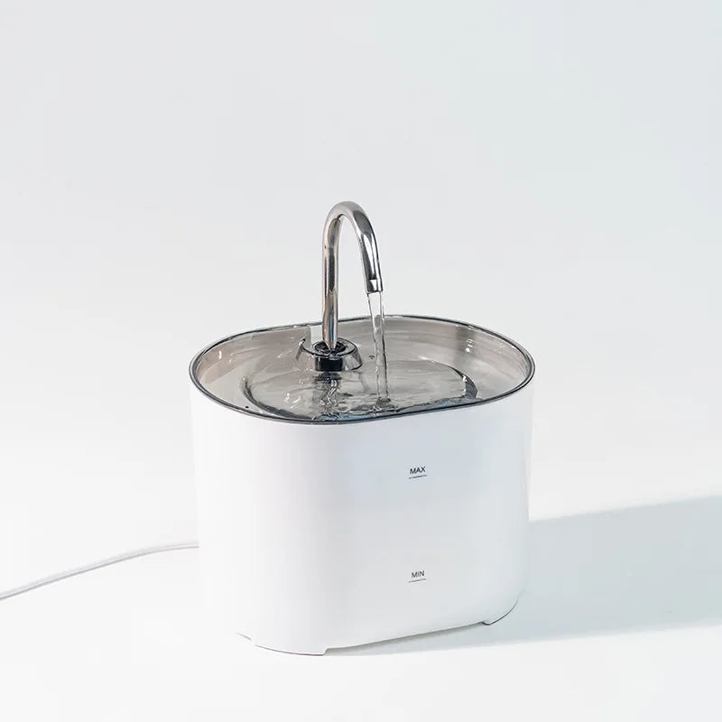 PureFlow™ Fontana d'Acqua per Gatti in Acciaio Inox - Ultra Silenziosa, Automatica e Filtrata