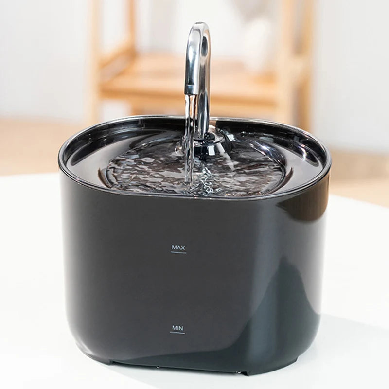 PureFlow™ Fontana d'Acqua per Gatti in Acciaio Inox - Ultra Silenziosa, Automatica e Filtrata