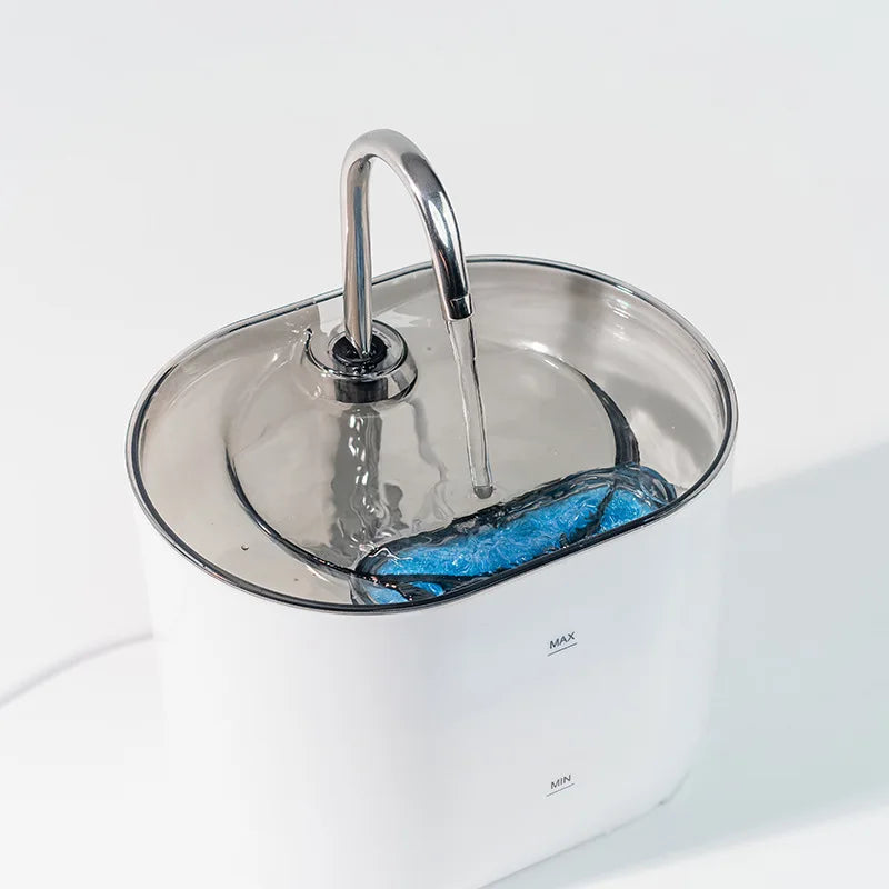 PureFlow™ Fontana d'Acqua per Gatti in Acciaio Inox - Ultra Silenziosa, Automatica e Filtrata